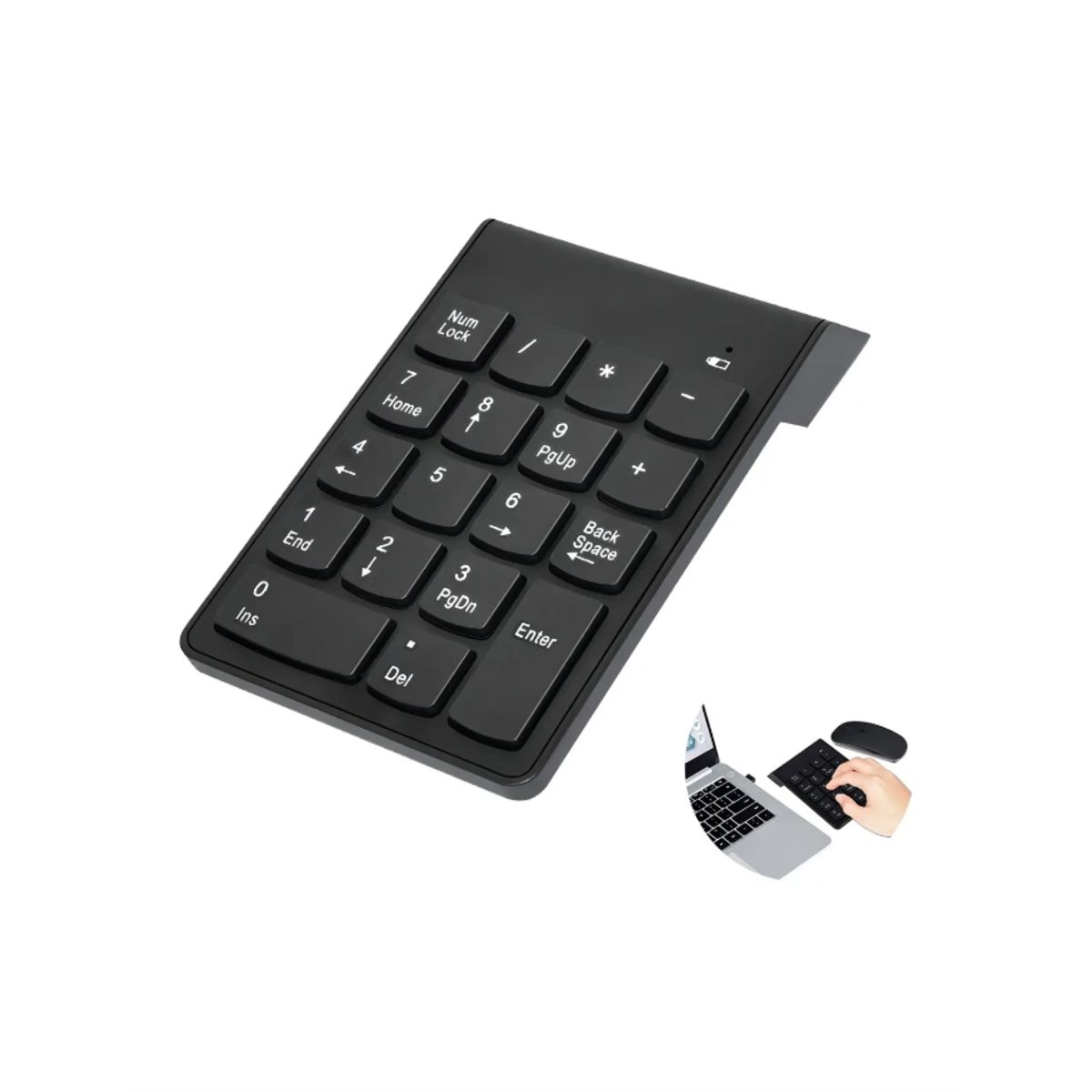 GENERICO - Teclado Numerico Inalambrico 2.4 Ghz Con Retroceso Aaa Color Del Teclado Negro