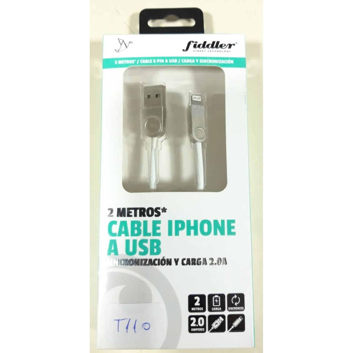 GENERICO - Cable Iphone A USB 1m Fiddler. Cable Iphone A USB 1m Fiddler