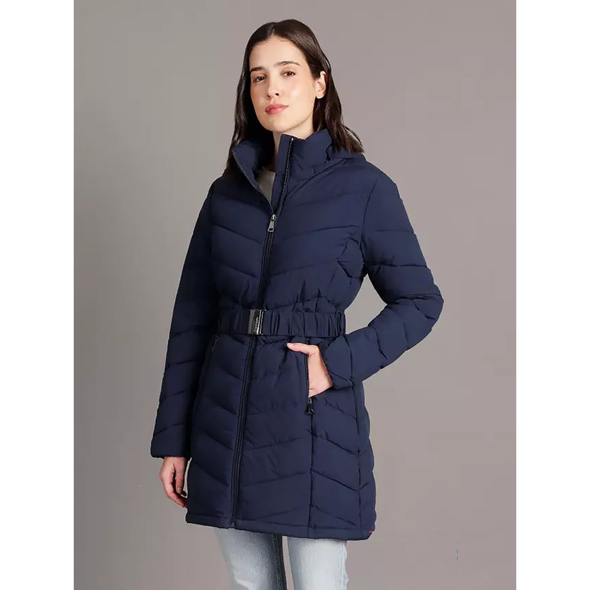 CALVIN KLEIN - Parka Larga Puffer con Gorro