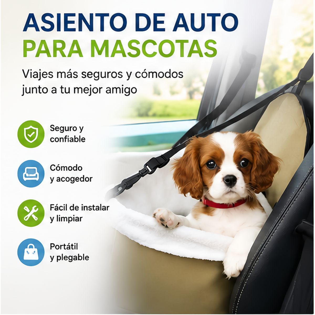 MOVI - Asiento de Auto para Mascotas  Seguridad, Comodidad y Protección para Cada Viaje