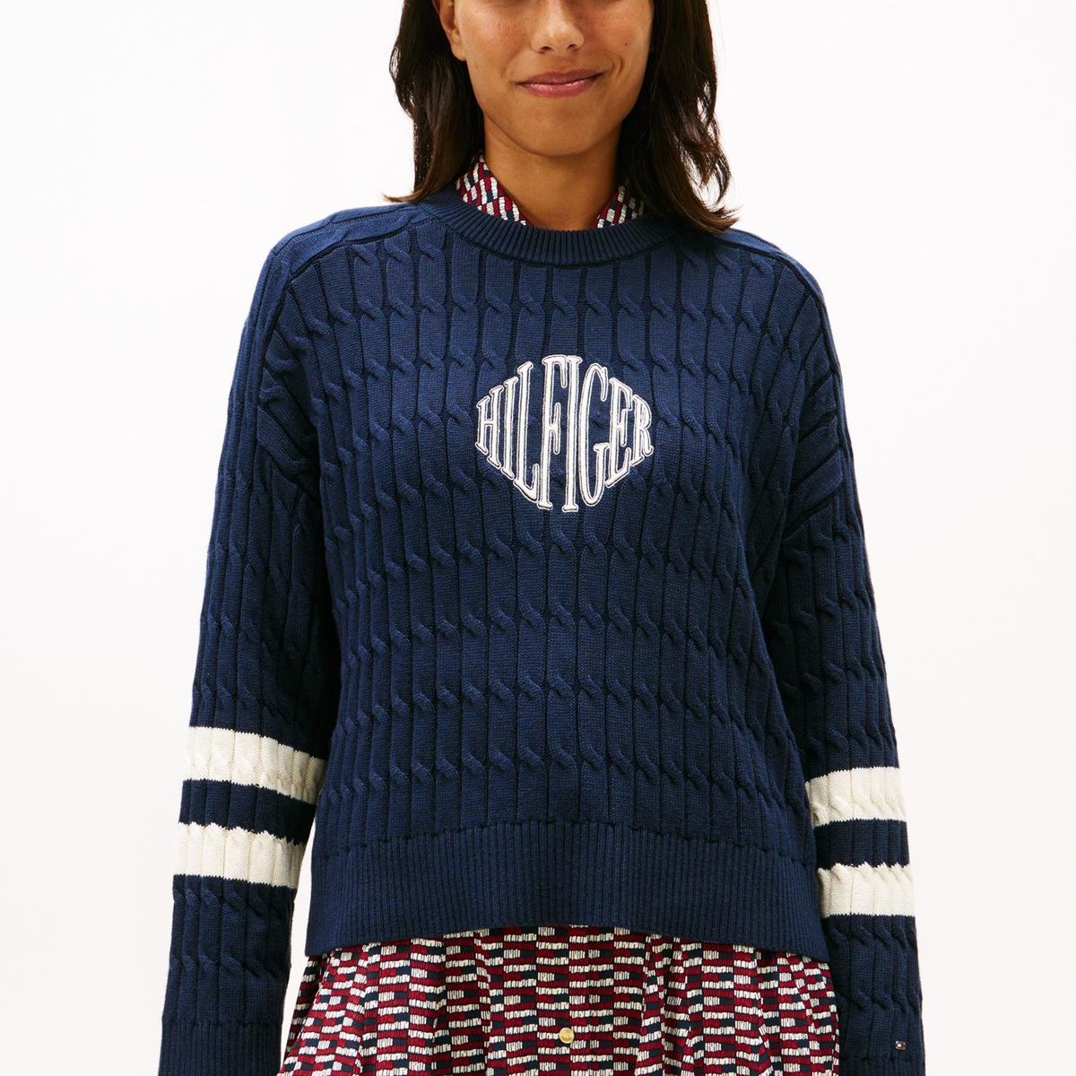 TOMMY HILFIGER - Sweater Con Logo Script Gráfico Azul Tommy Hilfiger