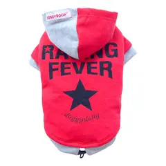 GENERICO - POLERON ROJO RACING FEVER CON GORRO-M
