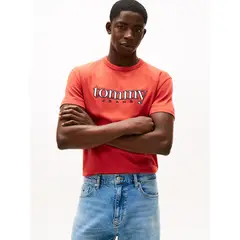TOMMY HILFIGER - Polera Con Aplicación Del Logo Regular Fit Rojo Tommy Jeans