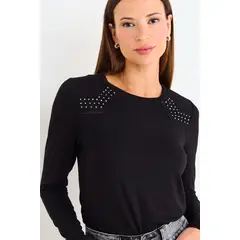 ASH - Polera Manga Larga Mujer Negro