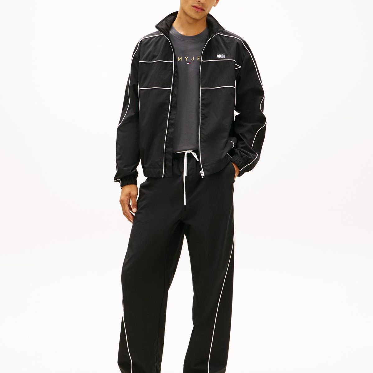 TOMMY HILFIGER - Chaqueta Water Repellent Back Logo Negro Tommy Jeans