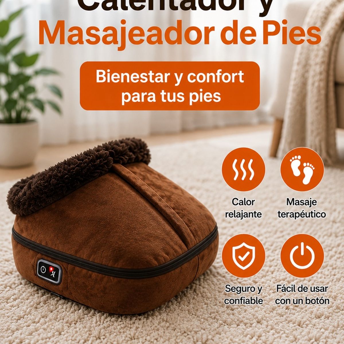 MOVI - Calienta Pies Eléctrico con Masaje y Calor Multifuncional Invierno