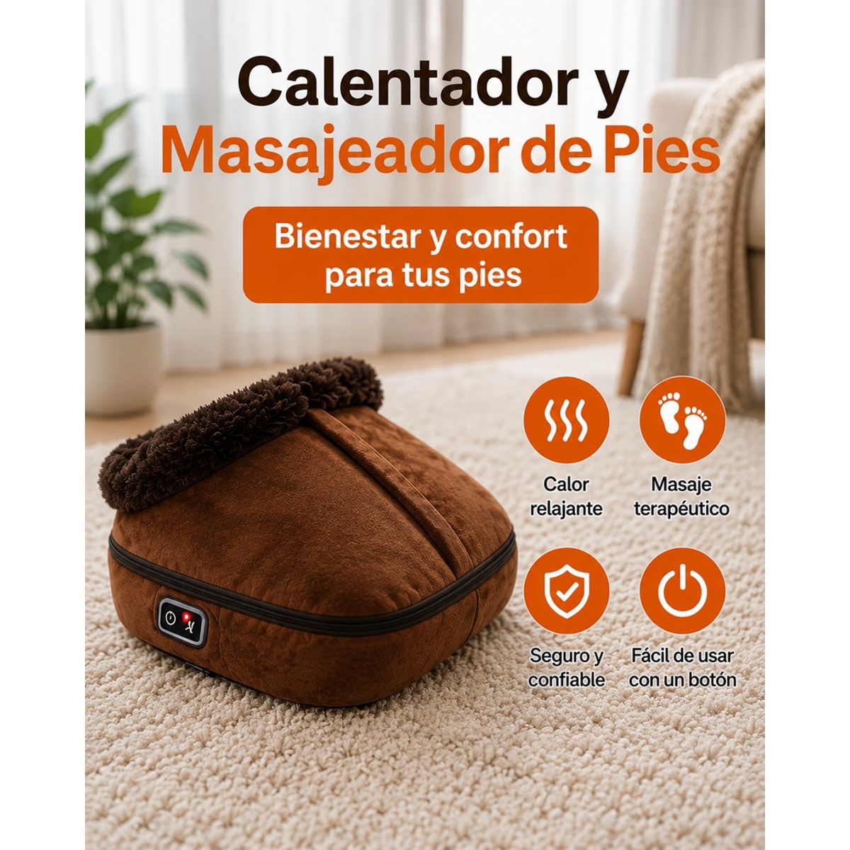 MOVI - Calienta Pies Eléctrico con Masaje y Calor Multifuncional Invierno