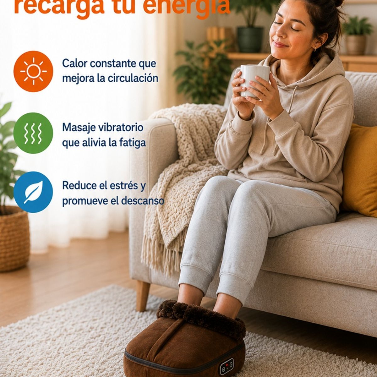 MOVI - Calienta Pies Eléctrico con Masaje y Calor Multifuncional Invierno