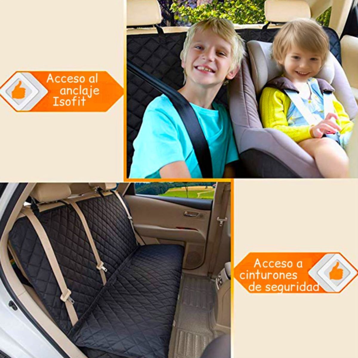 KIDSCOOL - Funda Cubre Asiento De AutoSUVCamioneta Para Mascotas Impermeable Negro