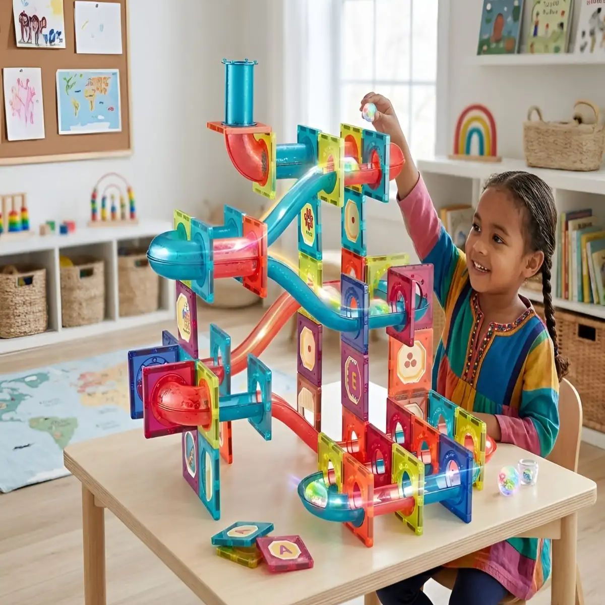 GENERICO - Set Magnético Marble Run - Pista de Canicas 125 Piezas