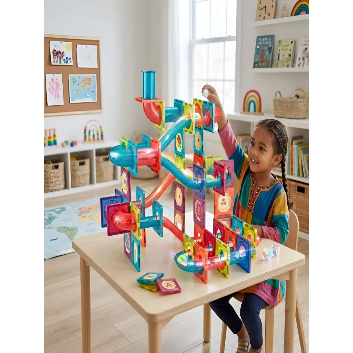 GENERICO - Set Magnético Marble Run - Pista de Canicas 125 Piezas