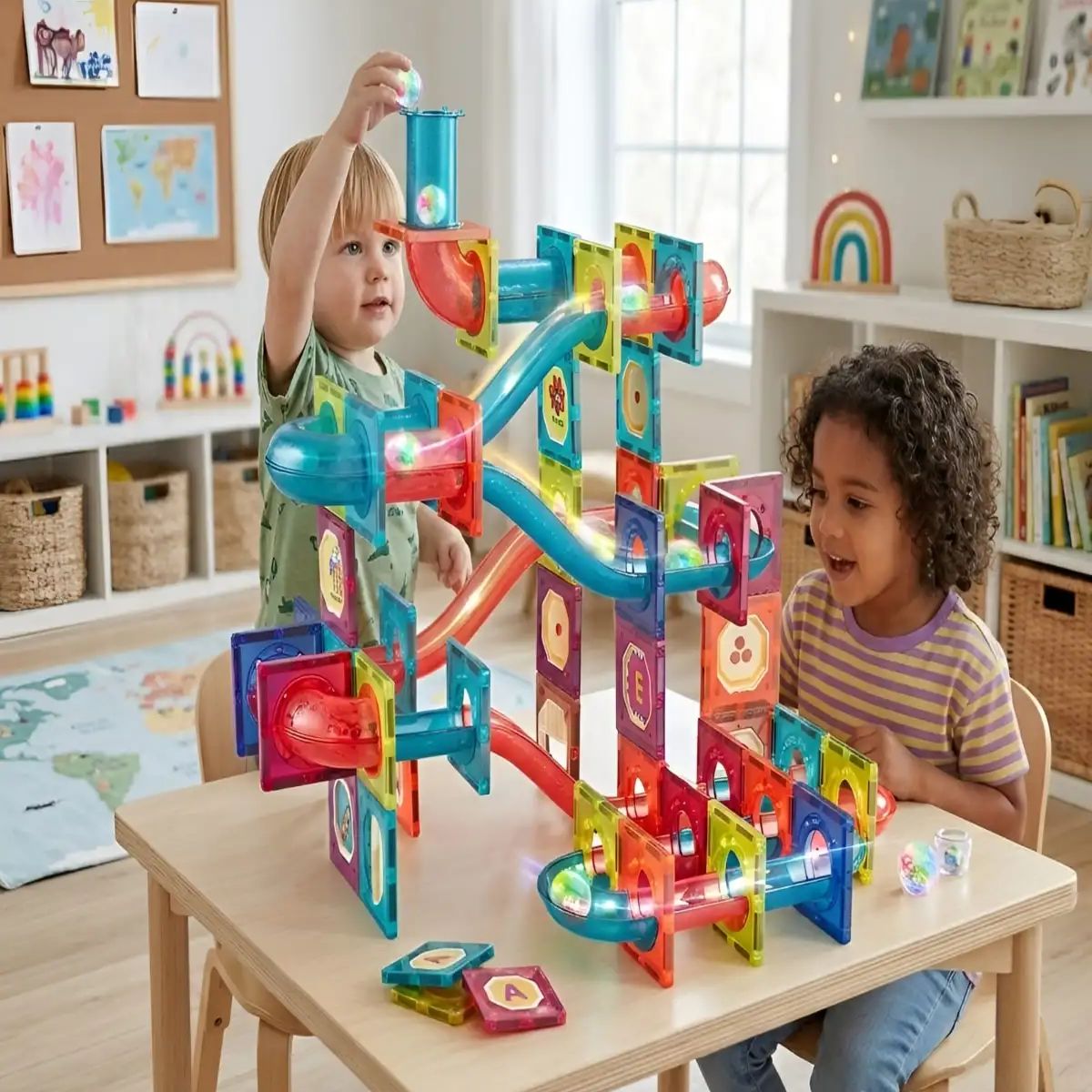 GENERICO - Set Magnético Marble Run - Pista de Canicas 125 Piezas