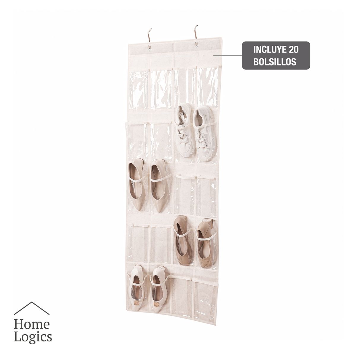 HOME LOGICS - Organizador Colgante Zapatos 20 Compartimentos Home Logics Kiosclub