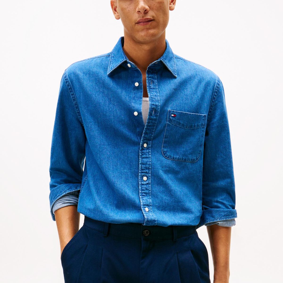 TOMMY HILFIGER - Camisa Denim Regular Fit Azul Tommy Hilfiger
