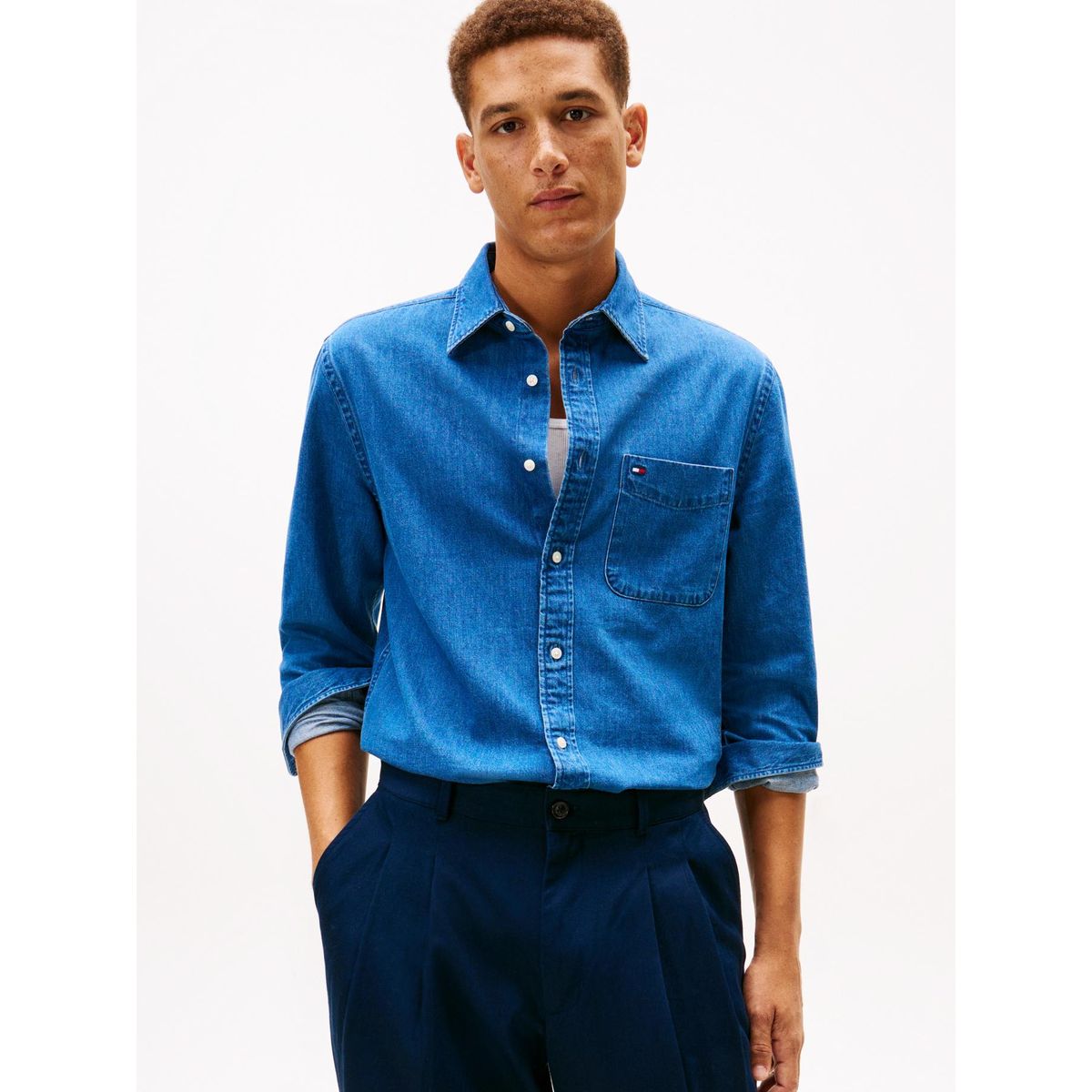 TOMMY HILFIGER - Camisa Denim Regular Fit Azul Tommy Hilfiger