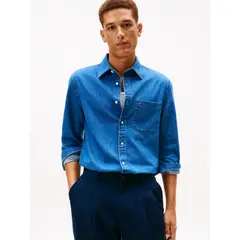TOMMY HILFIGER - Camisa Denim Regular Fit Azul