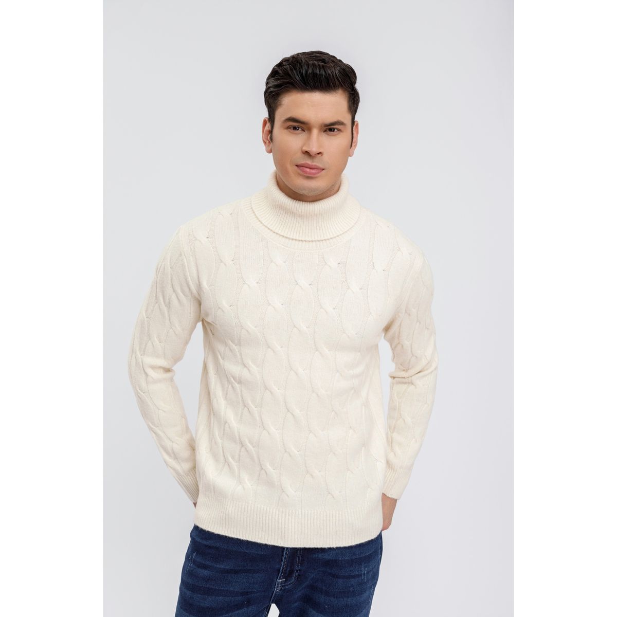 LIKE SHOP - Sweater Hombre Tejido Trenzado Invierno Cuello Beatle 7210