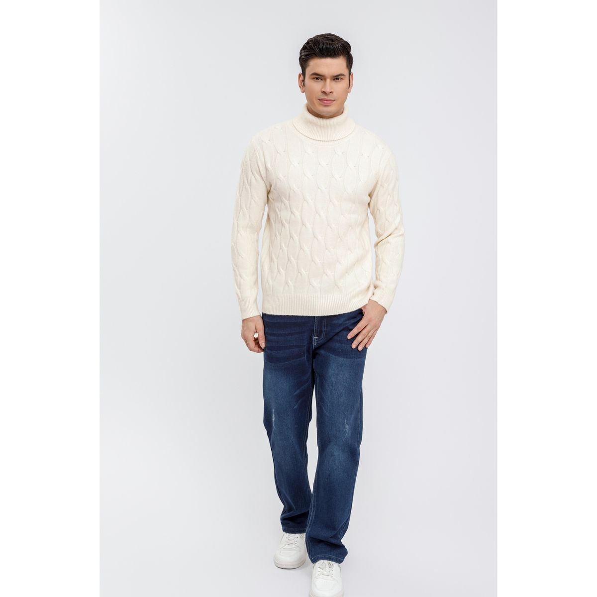 LIKE SHOP - Sweater Hombre Tejido Trenzado Invierno Cuello Beatle 7210