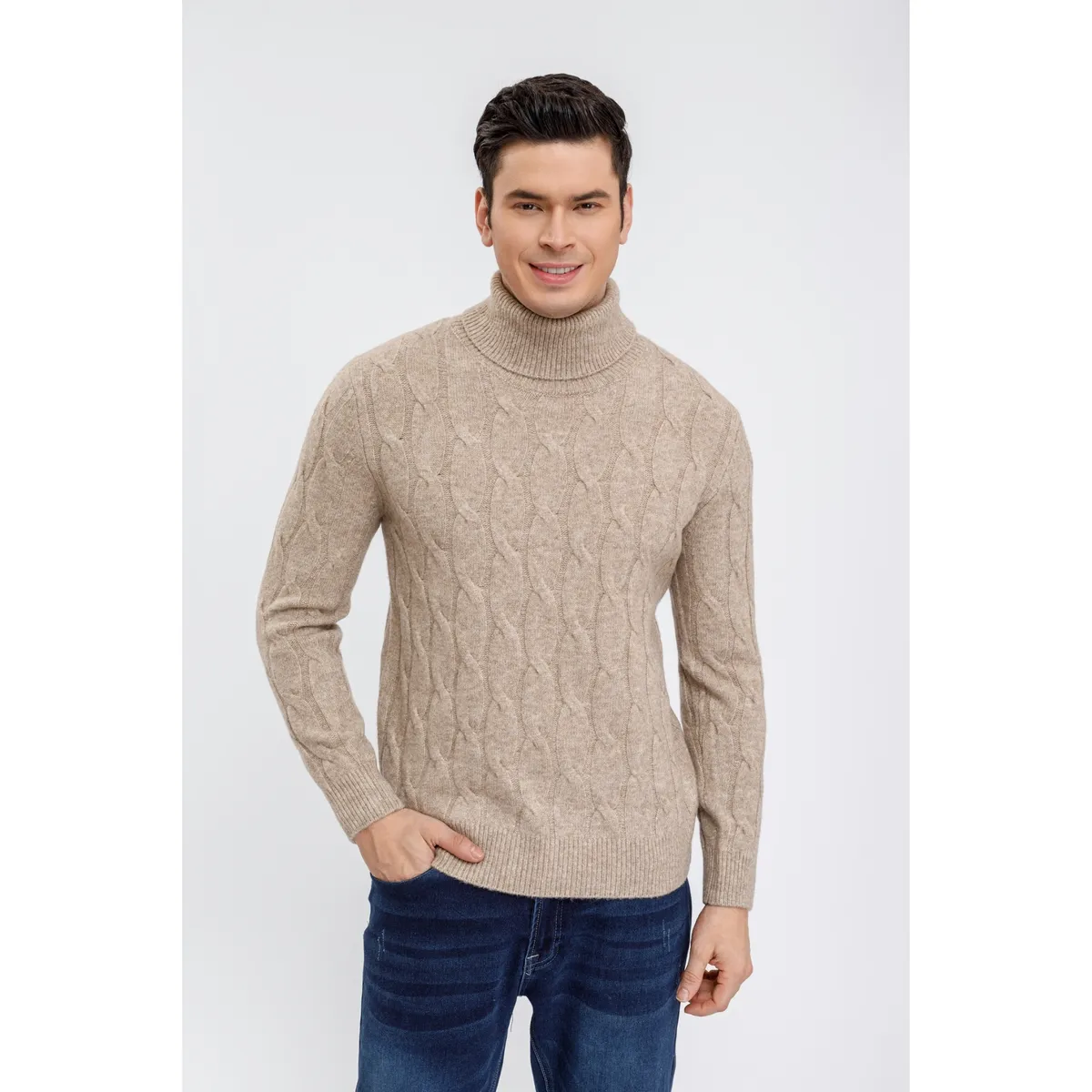 LIKE SHOP - Sweater Hombre Tejido Trenzado Invierno Cuello Beatle 7210