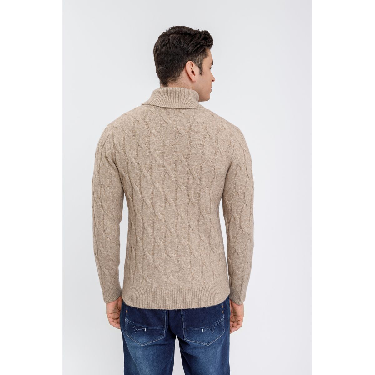 LIKE SHOP - Sweater Hombre Tejido Trenzado Invierno Cuello Beatle 7210