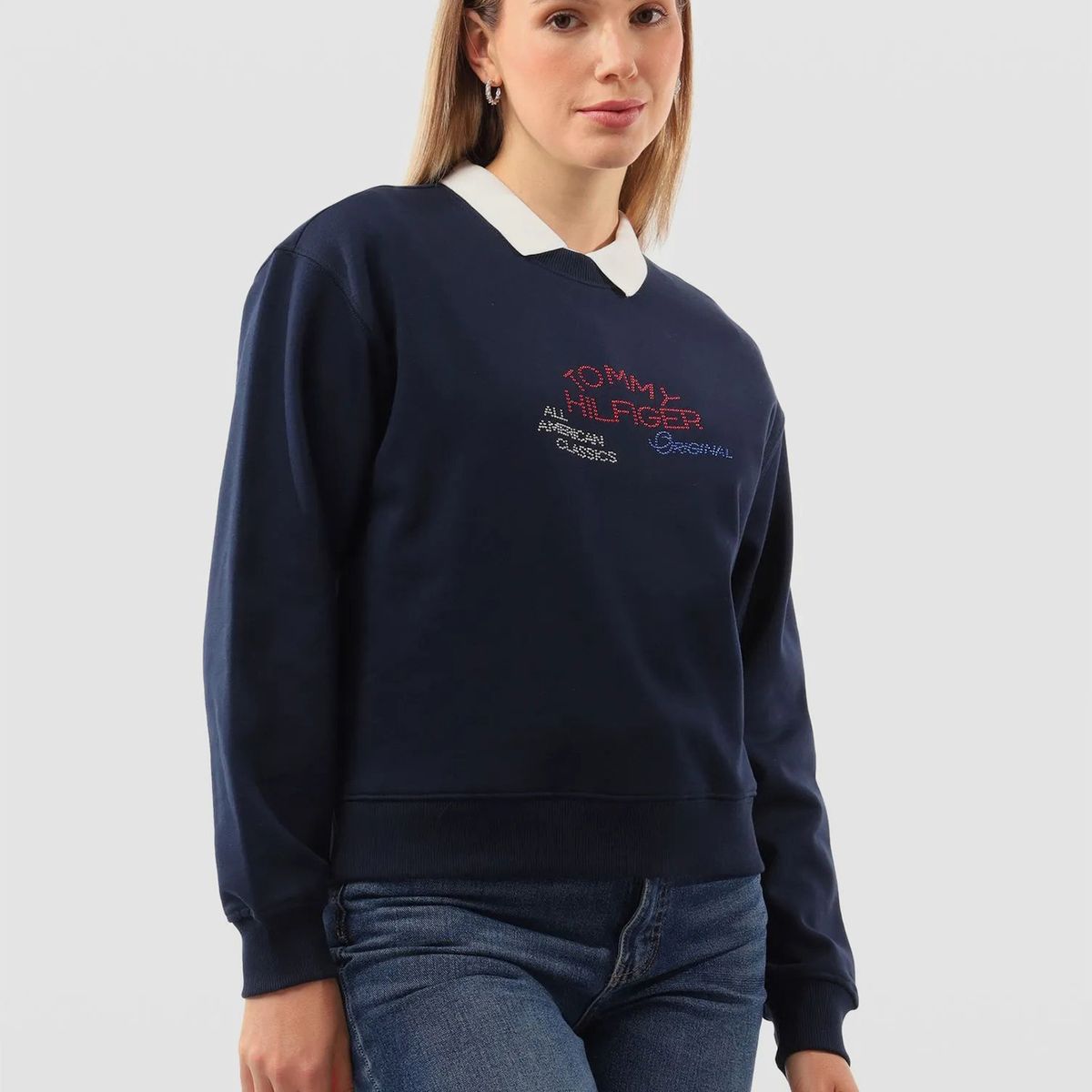 TOMMY HILFIGER - Polerón Con Logo Gráfico Azul Tommy Hilfiger