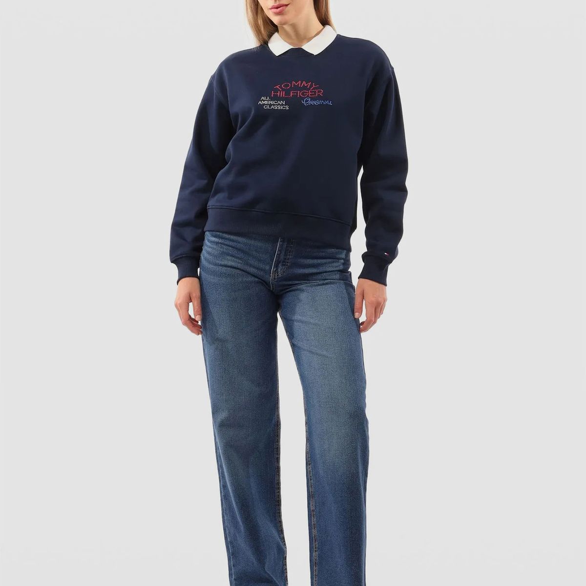 TOMMY HILFIGER - Polerón Con Logo Gráfico Azul Tommy Hilfiger