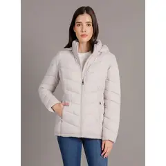 CALVIN KLEIN - Parka Puffer con Gorro Gris