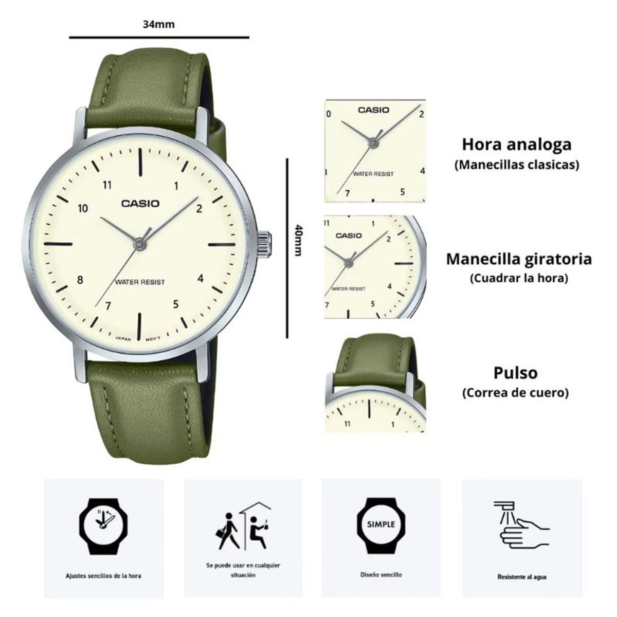 CASIO - Reloj Casio Análogo Ltp-vt03l-3b Mujer