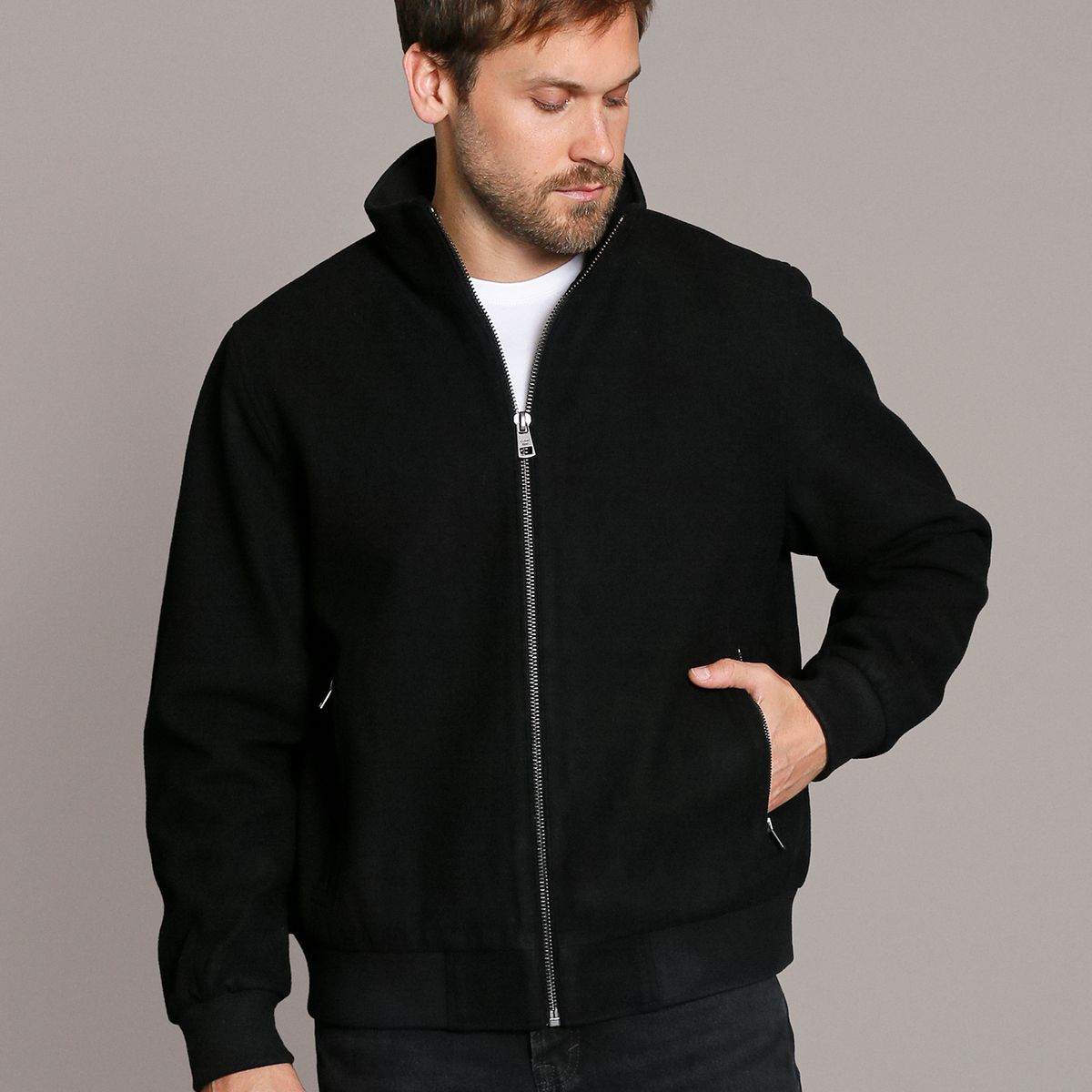 CALVIN KLEIN - Chaqueta Wool Bomber Negro Calvin Klein