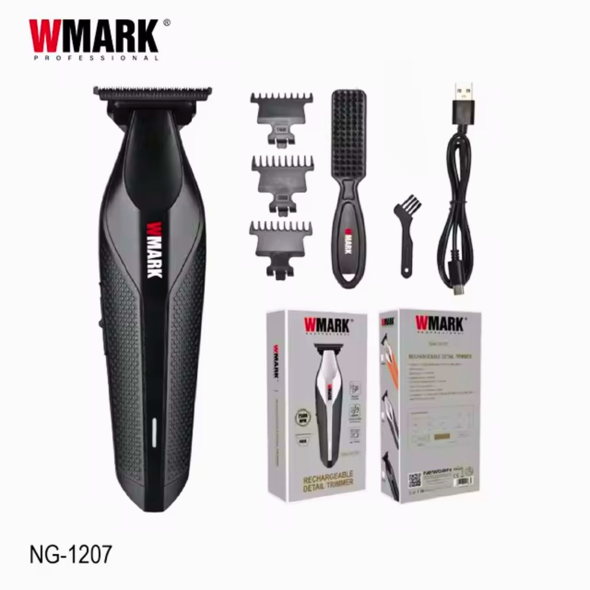 WMARK - Wmark Ng-1207 Recortadora De Pelo Profesional Negro