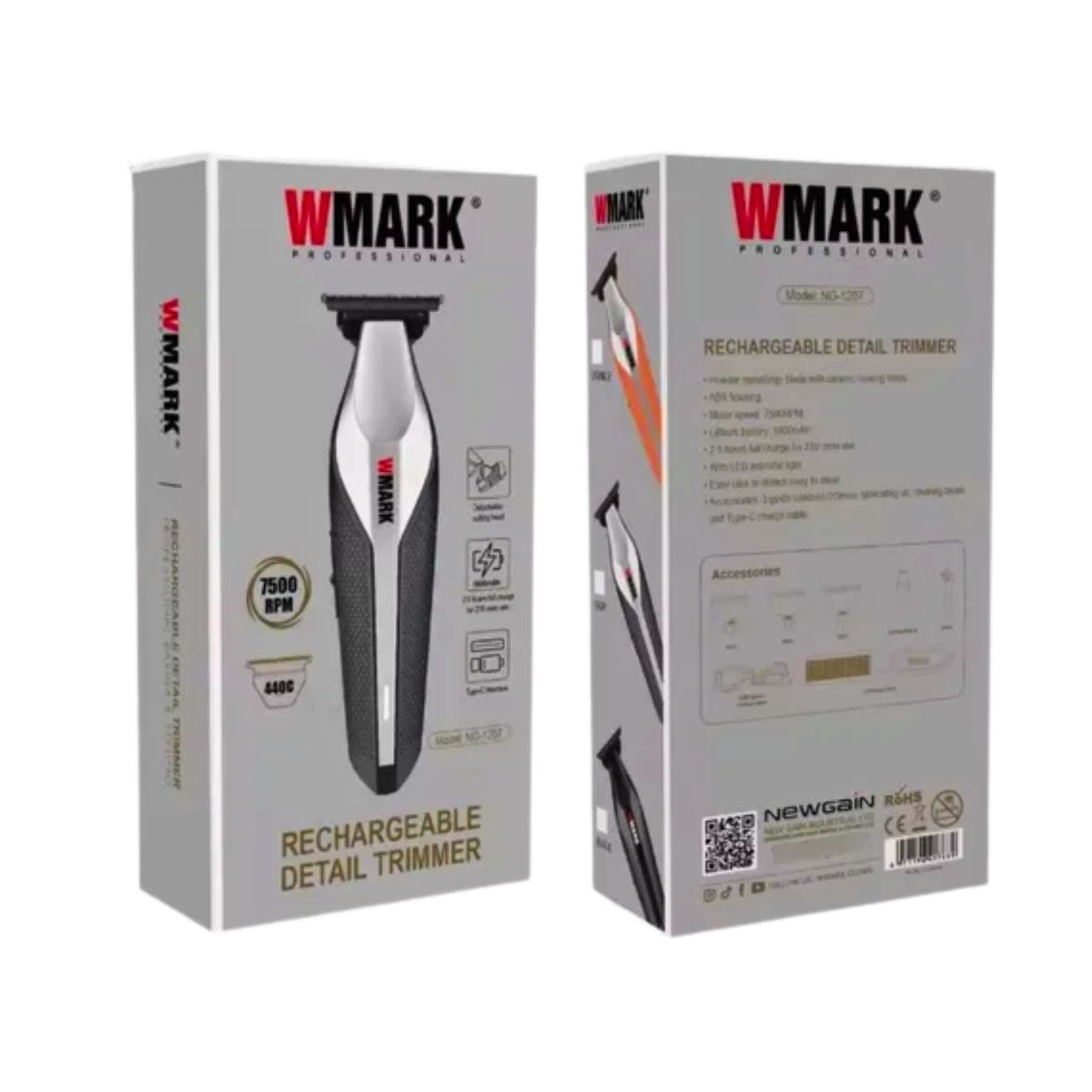 WMARK - Wmark Ng-1207 Recortadora De Pelo Profesional Negro