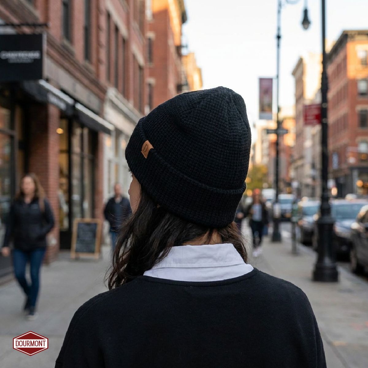 DOURMONT - Gorro Beanie Dourmont Lana Merino Térmico Black 100%
