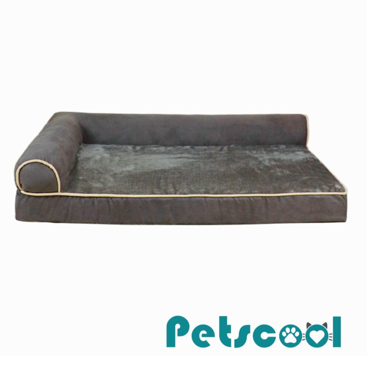 KIDSCOOL - Cama Sofá Ortopédico Para Perros, Viscoelástica, Lavable,Gris Talla L