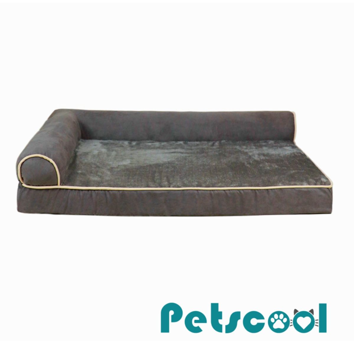 KIDSCOOL - Cama Sofá Ortopédico Para Perros, Viscoelástica, Lavable,Gris Talla L