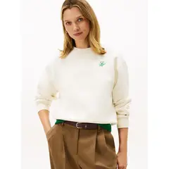TOMMY HILFIGER - Polerón Con Logo Bordado Regular Fit Beige