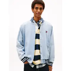 TOMMY HILFIGER - Chaqueta Bomber Hoodie Denim Celeste Tommy Jeans