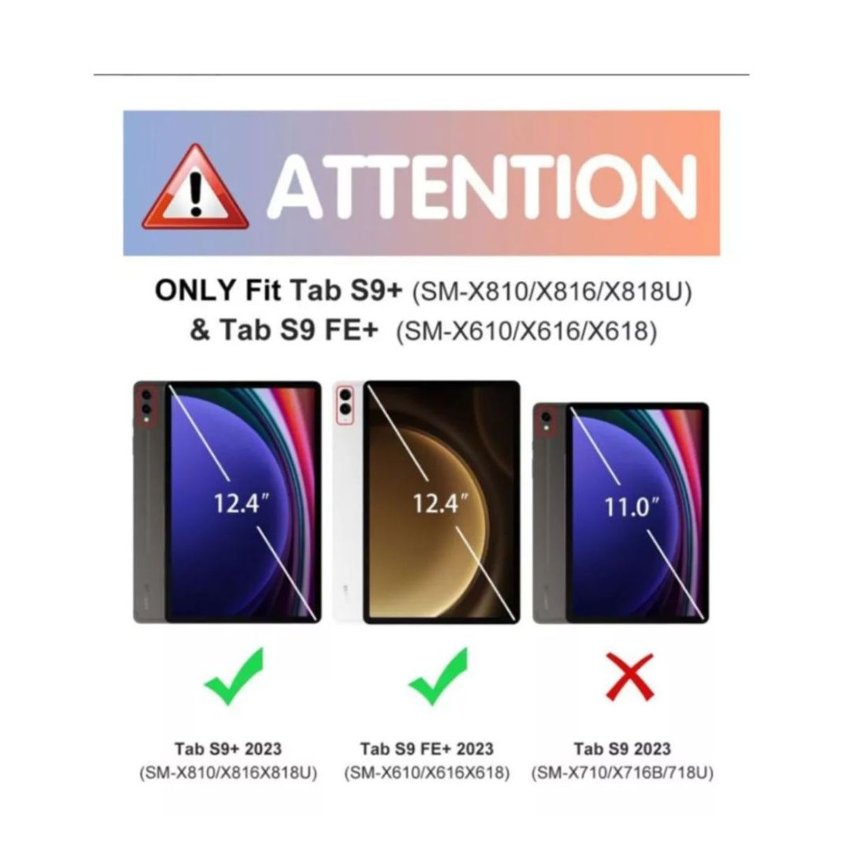 GENERICO - Funda Smart Cover Para Tablet Samsung Tab S9+ Plus / S9 Fe 12.4