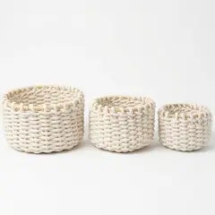 WAKESHOME - Pack x3 Copenhague Canastos Nórdicos de Cuerda para Organización y Decoración