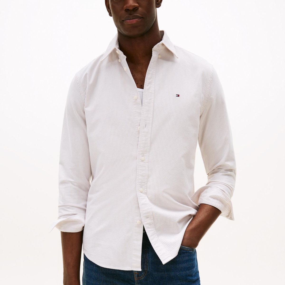 TOMMY HILFIGER - Camisa Heritage De Rayas Regular Fit Blanco Tommy Hilfiger