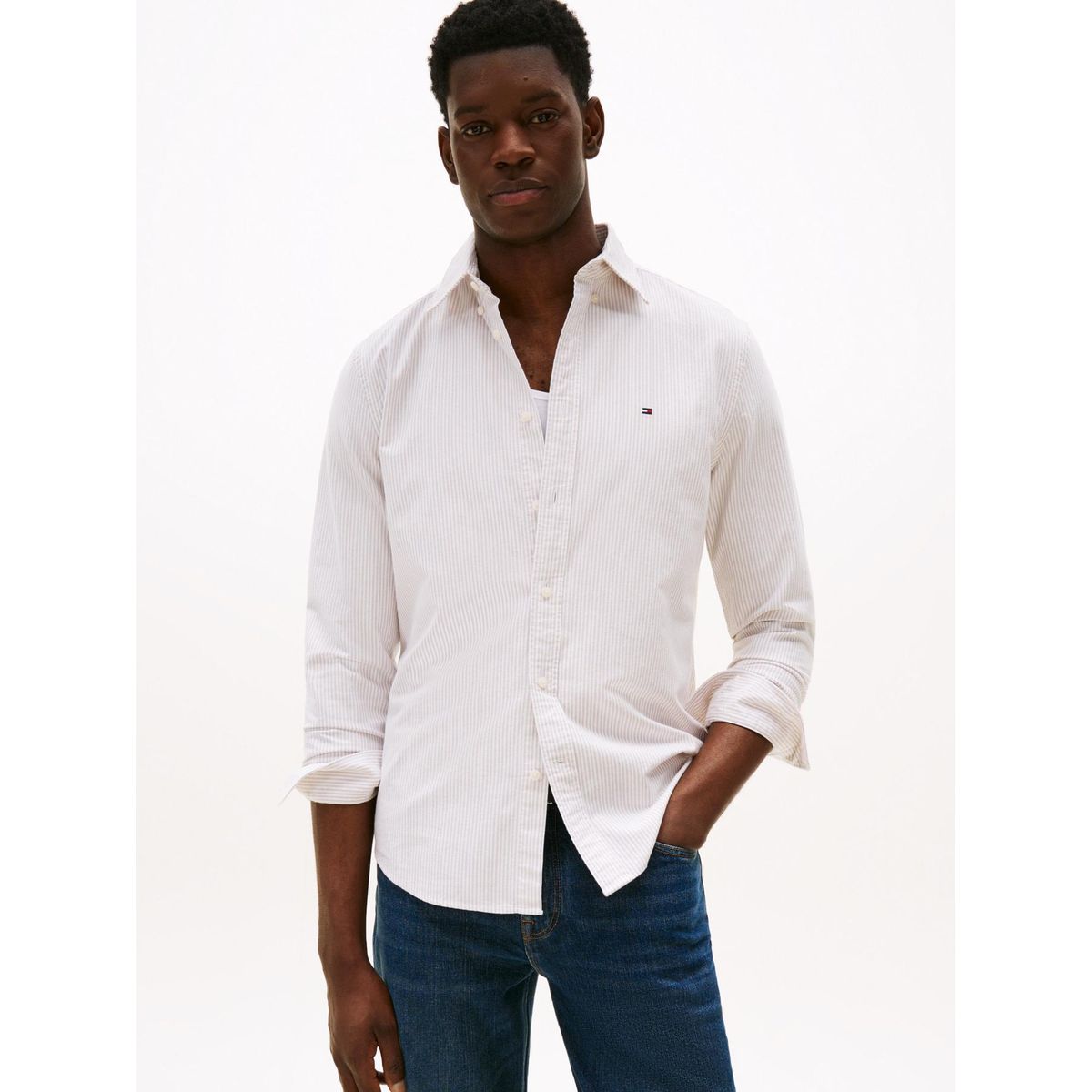 TOMMY HILFIGER - Camisa Heritage De Rayas Regular Fit Blanco Tommy Hilfiger