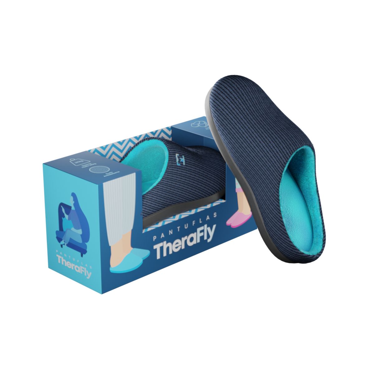 THERAMART - Pantuflas de Espuma Viscoelástica Therafly TM1102 - Talla S