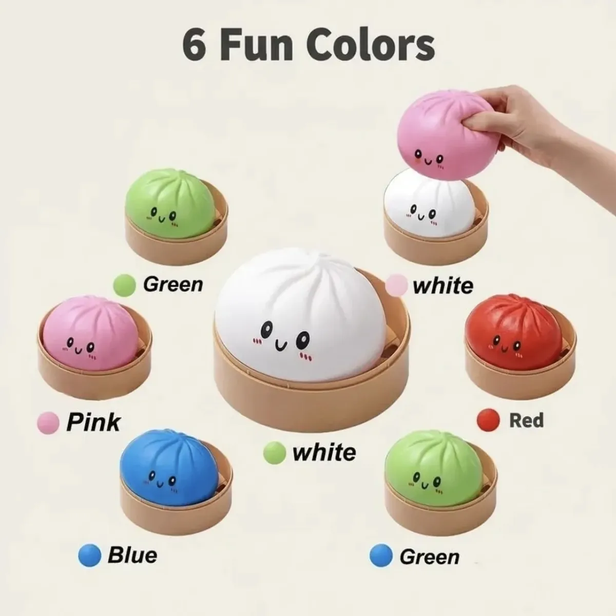 GENERICO - Bao squishy Viral  2 Pcs Dumpling Sensorial al azar.