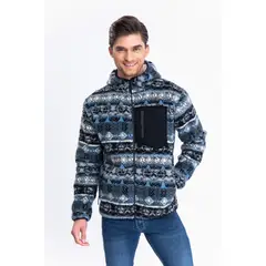 LIKE SHOP - Chaqueta Hombre Polerón Étnico Forro Interior Piel Bolsillo 7565