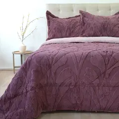 DORAL - CUBRECAMA PLUMON JACQUARD DELUXE CON SHERPA OBISPO 2.5 PLAZAS