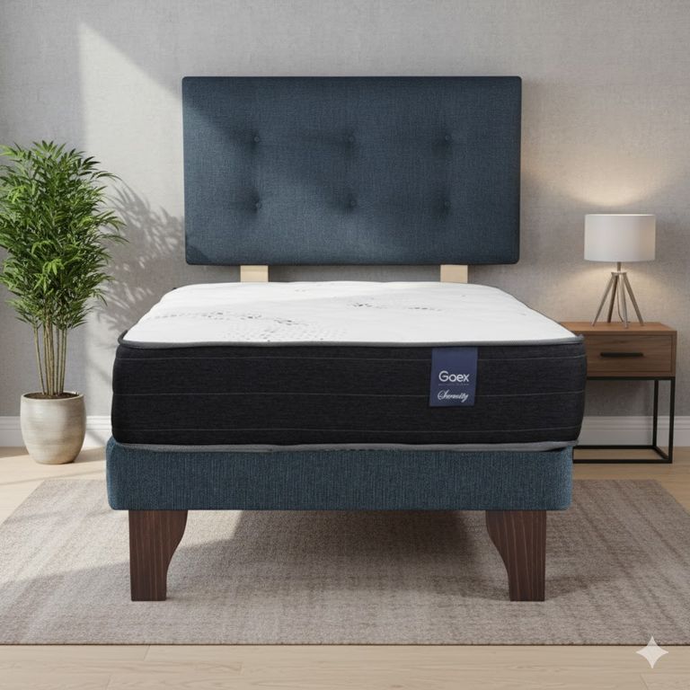 Cama Europea 1 Plaza 200 Respaldo Berna