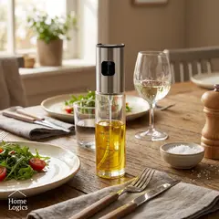 HOME LOGICS - Dispensador Aceite Spray Vidrio Acero Inox 100ml