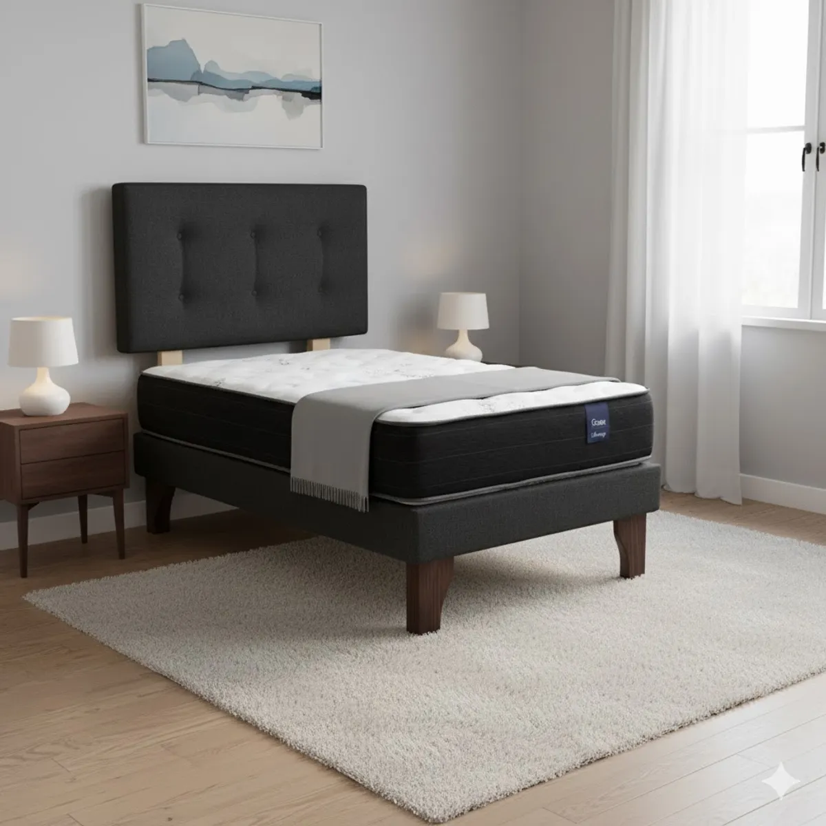 GAEX Cama Europea 1 Plaza 200 Respaldo Berna | Falabella Chile