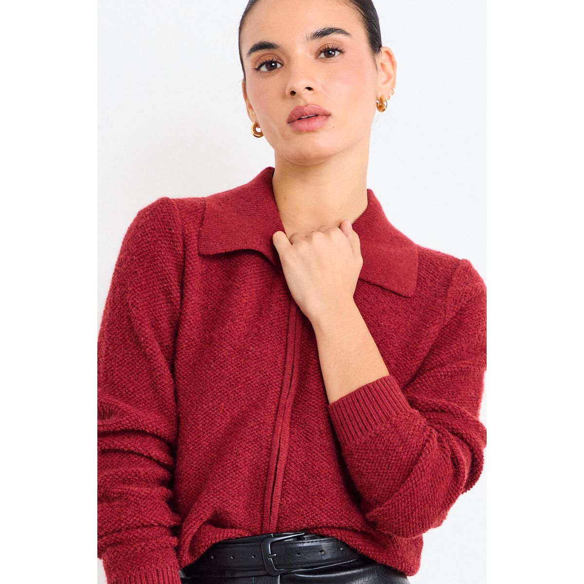 IO - Chaleco Liso Mujer Burdeo Io