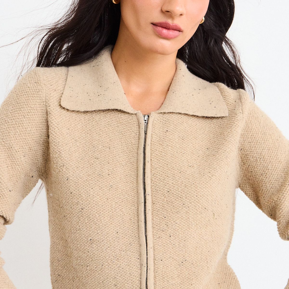 IO - Chaleco Liso Mujer Beige Io