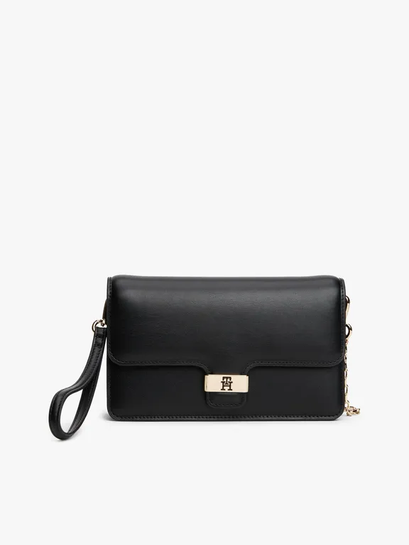 Cartera Heritage Con Monograma Th Negro Negro TALLA UNICA